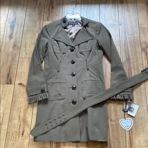 Blanc Noir Brown Trench Coat Classic Tailored Design